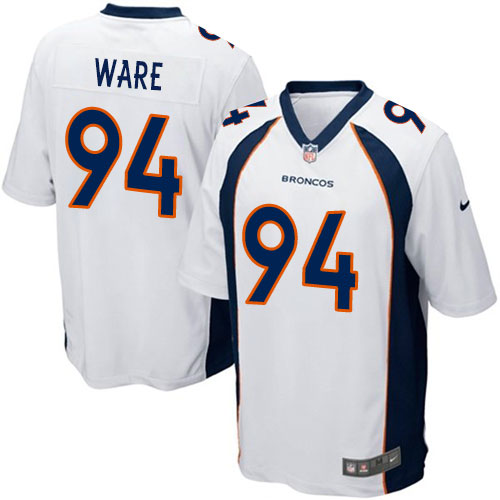 Men's Game DeMarcus Ware Nike Jersey White Road - #94 NFL Denver Broncos